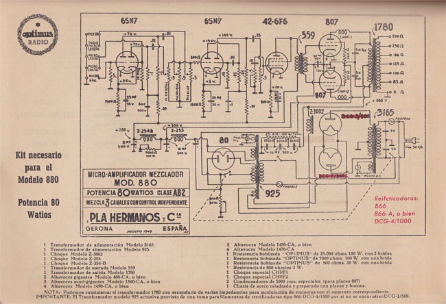 Optimus Radios - Kit Mod. 880